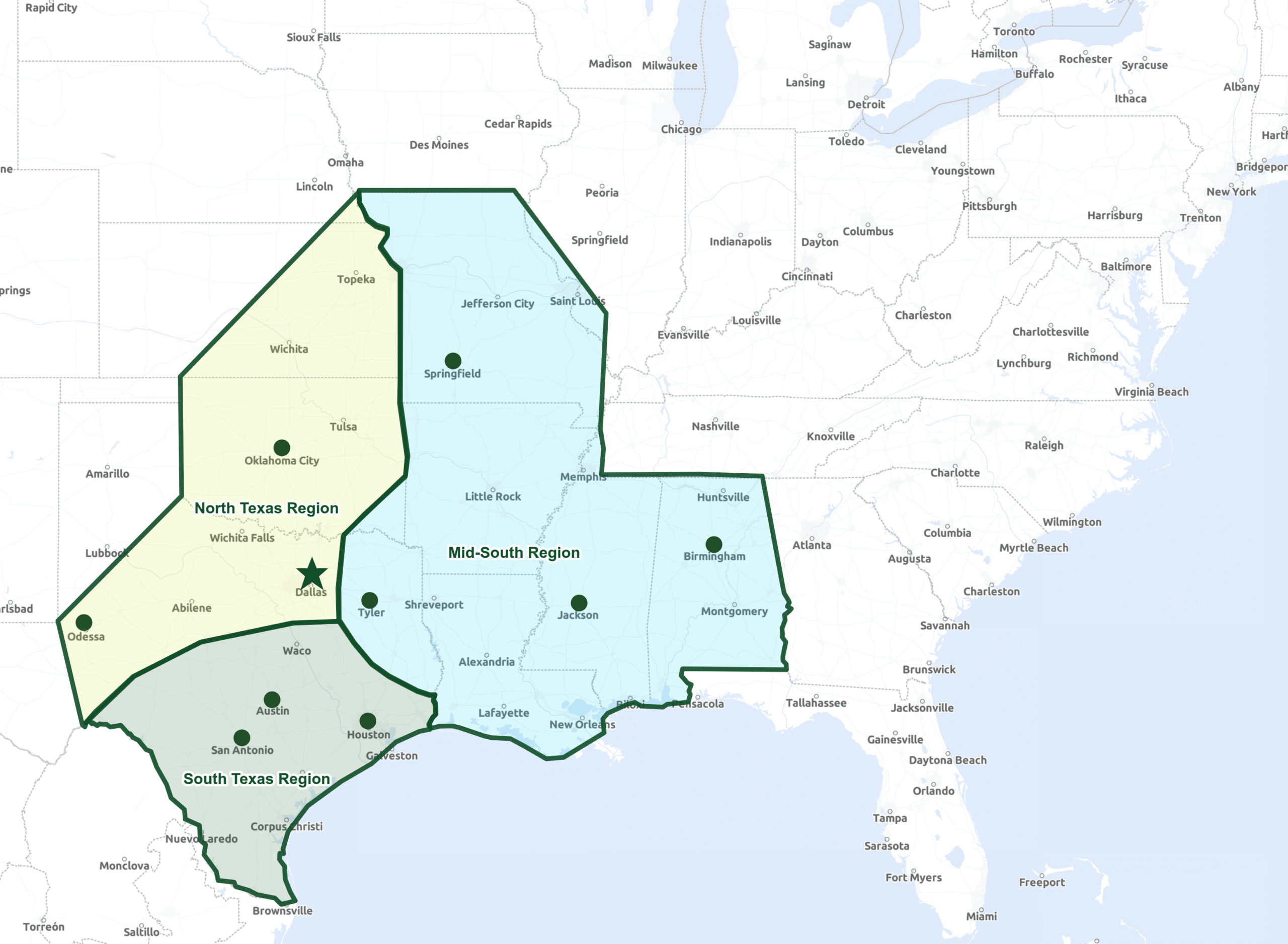 Versacor Service Territory