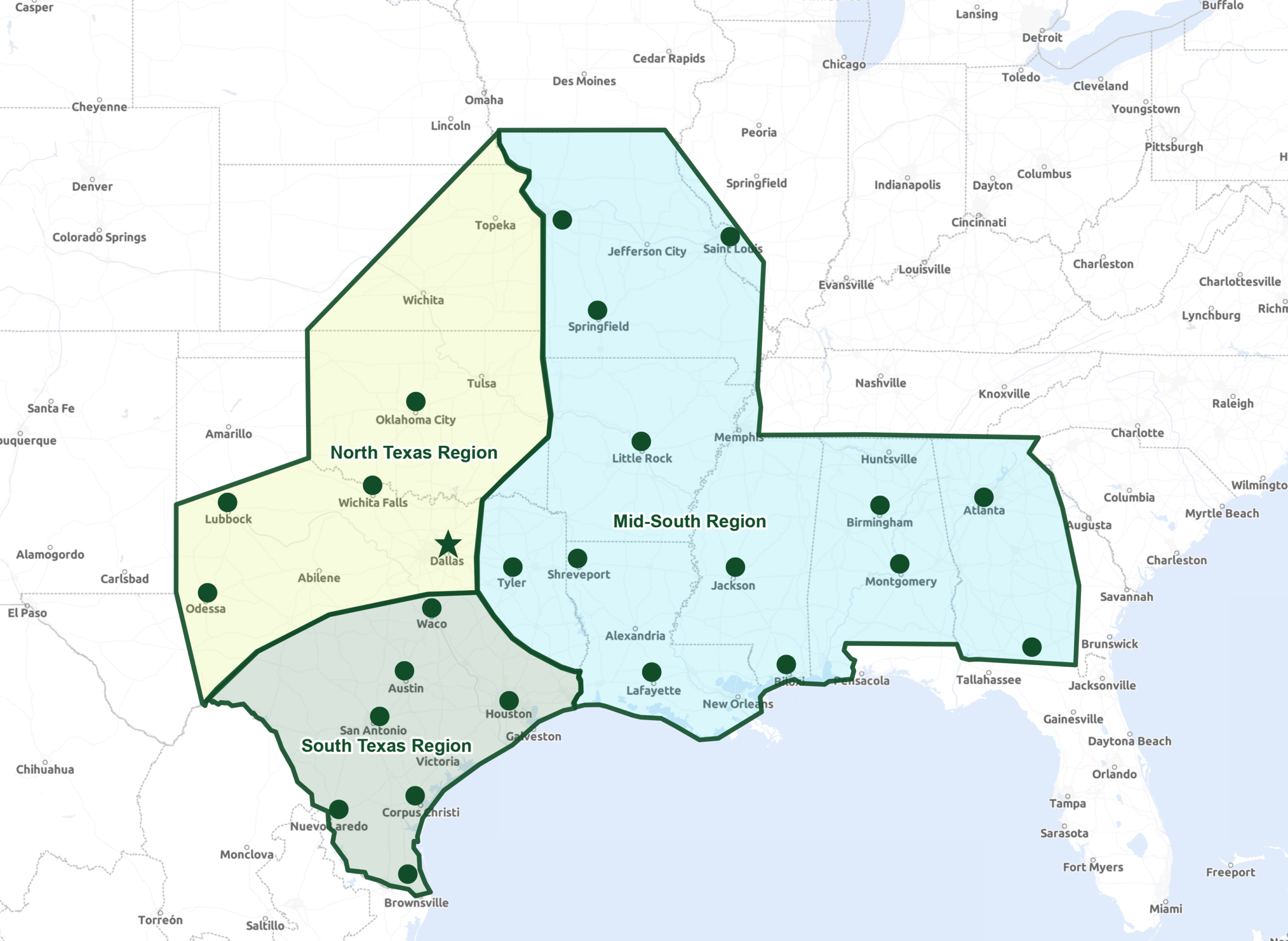 Versacor Service Territory
